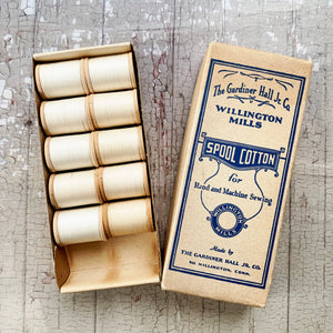 Unused vintage cotton spools - Ivory