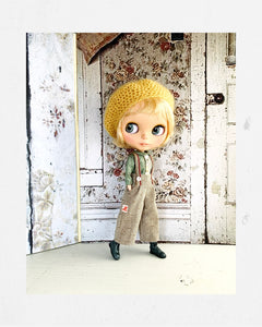 Annie Hall Set for Blythe - Green blouse and tie
