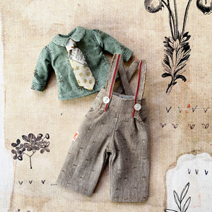 Annie Hall Set for Blythe - Green blouse and tie