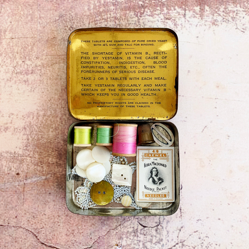 Mini Sewing Kit in a Vintage tin