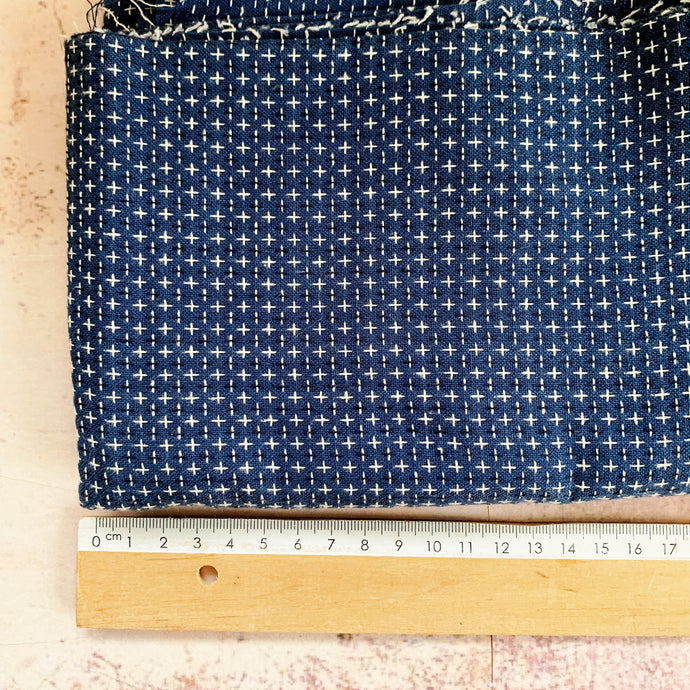 Textured cotton - Indigo crosses