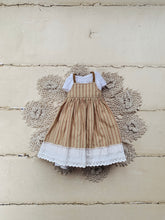 Load image into Gallery viewer, Pinafore Dress set for Blythe - Peach stripes