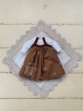 Load image into Gallery viewer, Pinafore Dress set for Blythe - Coffee floral