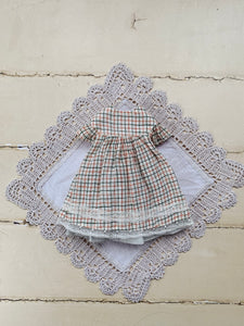 Round Yoked smock dress set for Blythe - Windowpane check