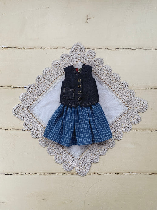 Waistcoat set for Blythe - Blue Denim