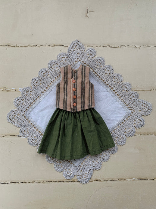 Waistcoat set for Blythe - Green skirt