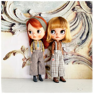 Annie Hall Set for Blythe - Ochre blouse and tie