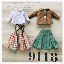 Load image into Gallery viewer, A Sewing Kit for Blythe No.22 - Skirt and Blouse /  Jacket  - Berry/yellow gingham &amp; pink